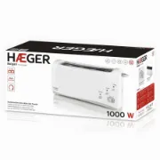 Embalagem de venda da torradeira bbranca da marca HAEGER