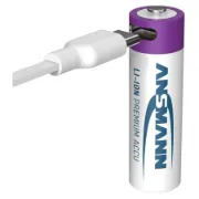 Pilha AA recarregável através de cabo USB-C da marca Ansmann