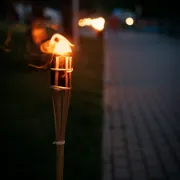 Usado em jardins em tochas para afastar insetos