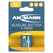 Blister de 1 pilha amarela e azul da marca Ansmann 9V X-power