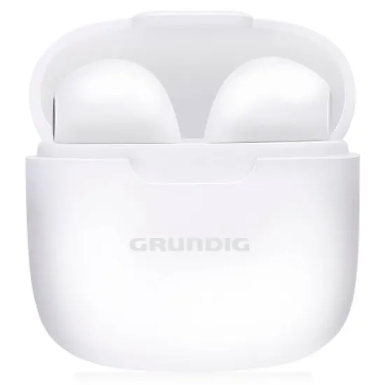 Auriculares brancos da marca GRUNDIG in ear