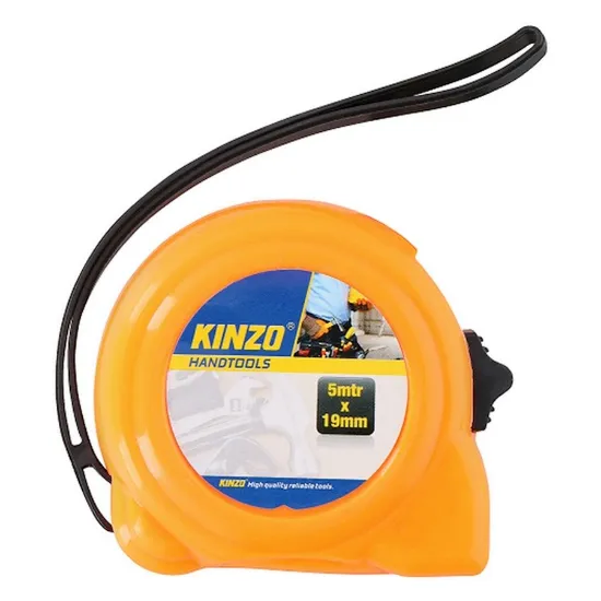 Fita métrica da marca KINZO com 5 metros de comprimento e 19mm de largura da fita