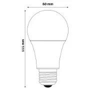 Lâmpada da marca Entac com diâmetro de 60mm e 111mm de altura.