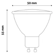 Lâmpada com 50mm de diâmetro e 55mm de comprimento