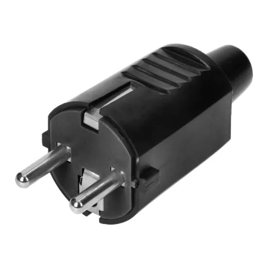 Imagem de Ficha Macho Schuko 16A 2P + T Preto IP20