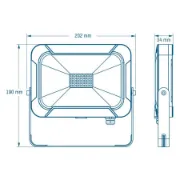 Medidas projetor Ansmann 20W sem sensor