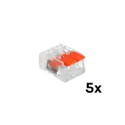 Pack de 5 ligadores com patilha para cabo de secção 0,2 - 4mm²
