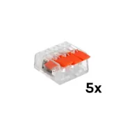 Pack de 5 ligadores com patilha para cabo de secção 0,2 - 4mm²