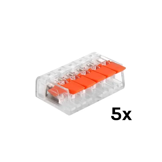 Pack de 5 ligadores com patilha para cabo de secção 0,2 - 4mm²