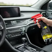 Spray de limpeza do painel de instrumentos e outros elementos de plástico do cockpit do automóvel dexando um aroma a limão após utilização