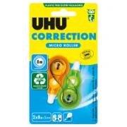 Pack de 2 fitas corretoras da marca UHU com 8 metros de comprimento cada