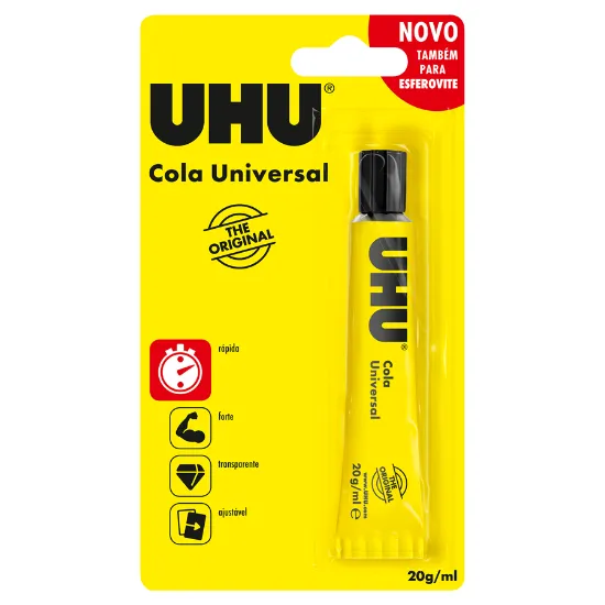 Cola universal com 20 ml da UHU com secagem rápida