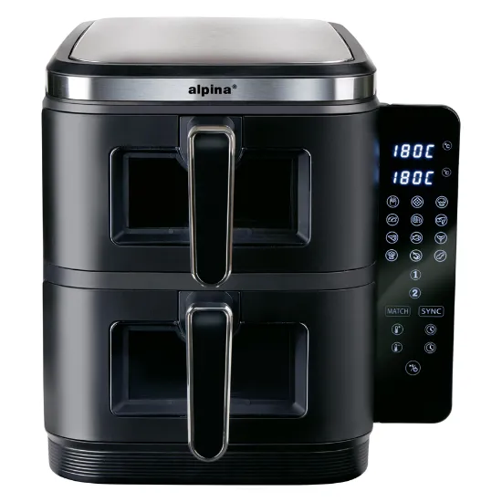 Air fryer ALPINA com dois cestos e painel digital touch screen
