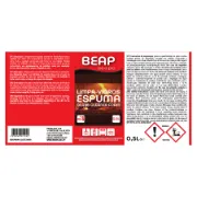 Rótulo limpa-vidros BEAP espuma com instruções de utilização e de segurança
