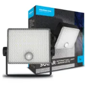 Projetor led solar MODEE e caixa de venda do artigo