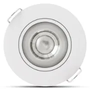 Downlight com cor de luz selecionável, aro orientável e dimável