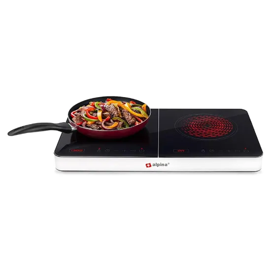 Placa de indução ALPINA de 3500W com duas zonas de aquecimento