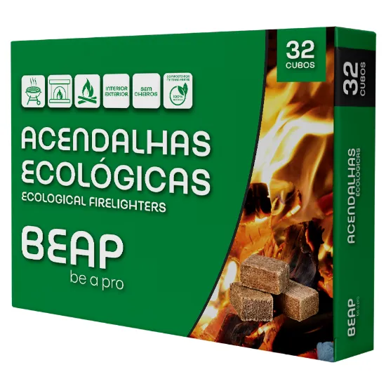 Acendalhas ecológicas 32 cubos sem cheiros de origem 100% natural