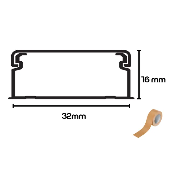 Calha Técnica da EFAPEL com adesivo com medidas de 32x16mm