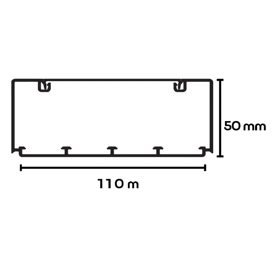 Calha técnica EFAPEL 10090 RBR branca e com 110x50mm