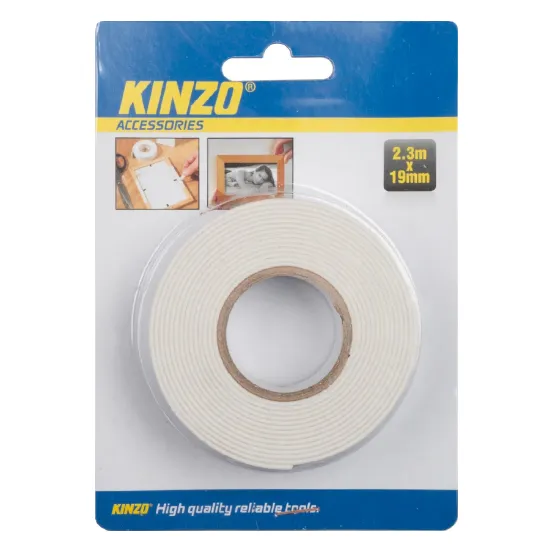 Fita dupla face KINZO com 2,3 metros de comprimento e 19mm de largura