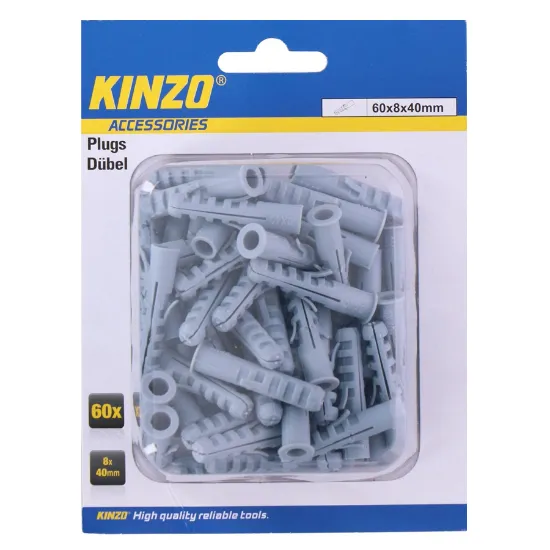 Pack de 60 buchas plásticas de fixação da KINZO