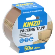 Packaging fita adesiva castanha da KINZO com 50 metros de comprimento