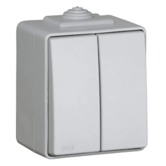 Dimensões comutador de lustre estanque saliente EFAPEL 48061 KCZ Série Estanque 48 IP65 cinzento