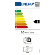 Etiqueta energética classe E da smart TV HAIER H55K85FUX