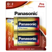 Pack de 2 pilhas alcalinas Panasonic Pro Power D LR20 em embalagem blister.