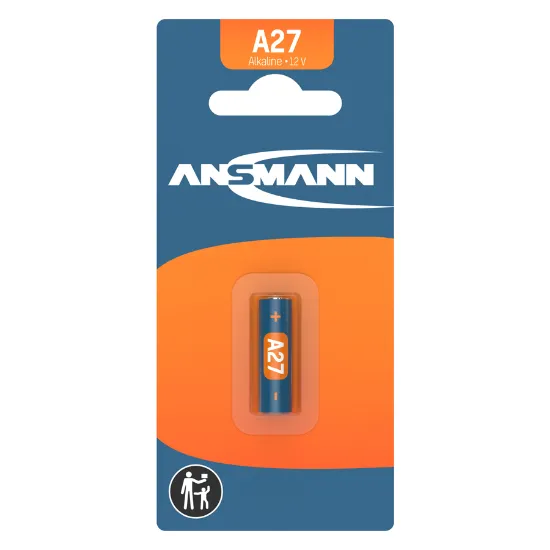 Pilha especial alcalina ANSMANN A27 de 12V referência 1516-0001 em embalagem blister individual