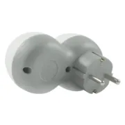 Ficha adaptadora dupla TECHNIK branca e cinzenta
