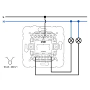 Esquema de ligação do comutador de lustre EFAPEL 21061