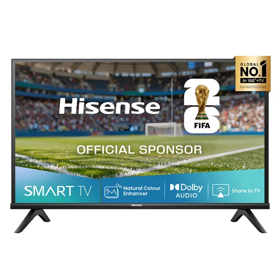 Smart TV HISENSE 40A4Q de 40 polegadas Full HD com moldura preta e interface VIDAA