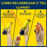 Procedimento de recarregar um isqueiro com gás universal CLIPPER de 300ml